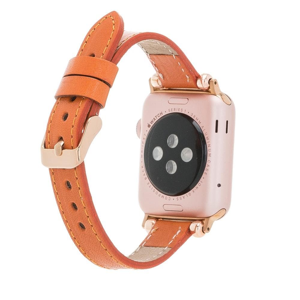 Nahthaftes Apple-Watch-Armband aus echtem Leder im Ferro-Stil