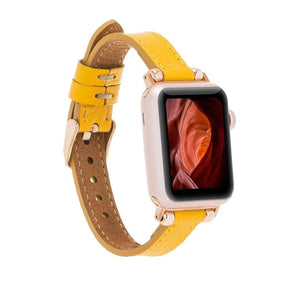 Nahthaftes Apple-Watch-Armband aus echtem Leder im Ferro-Stil