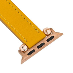 Nahthaftes Apple-Watch-Armband aus echtem Leder im Ferro-Stil