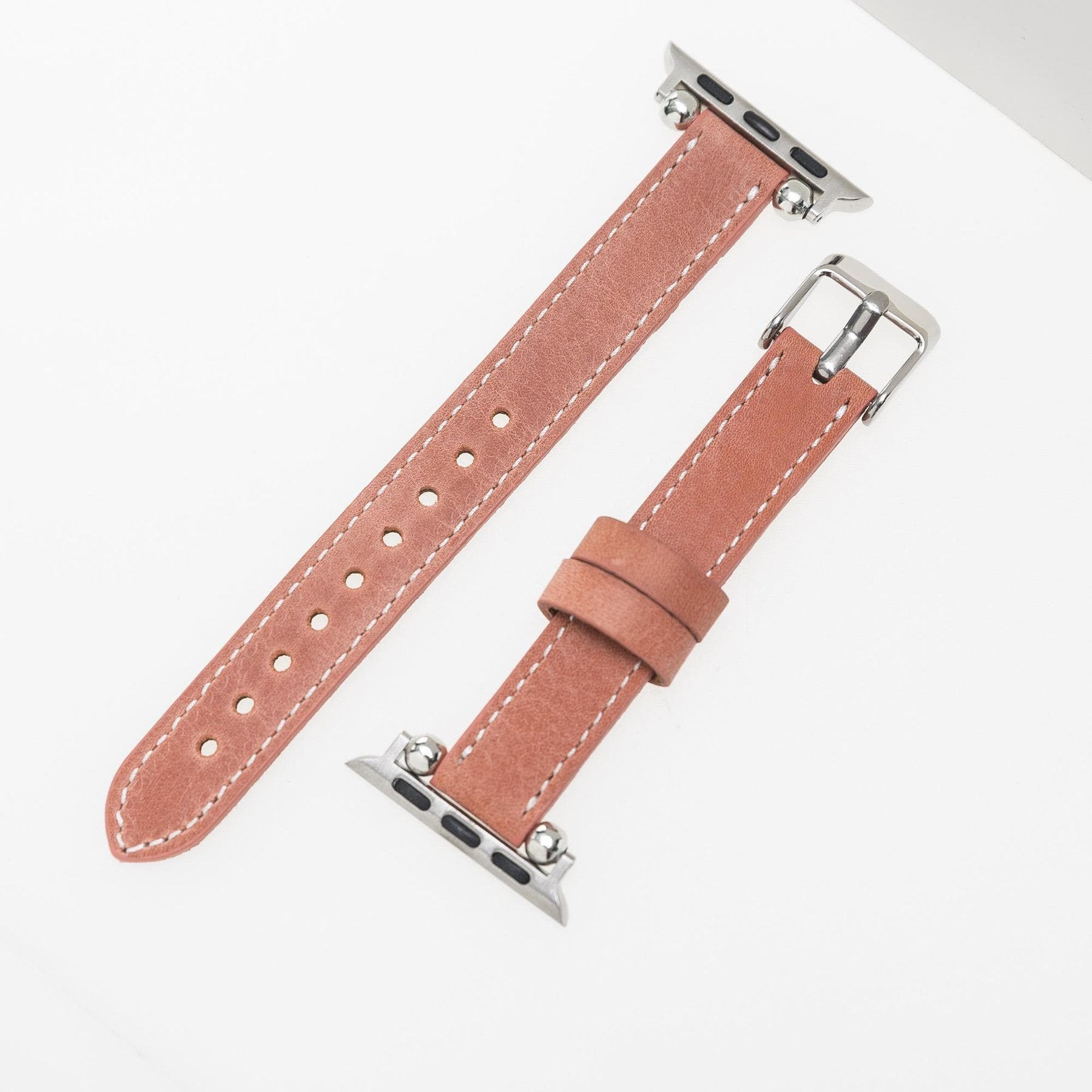 Nahthaftes Apple-Watch-Armband aus echtem Leder im Ferro-Stil