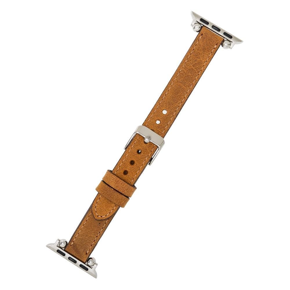 Nahthaftes Apple-Watch-Armband aus echtem Leder im Ferro-Stil