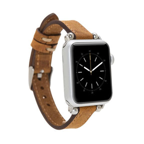 Nahthaftes Apple-Watch-Armband aus echtem Leder im Ferro-Stil