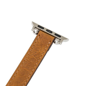 Nahthaftes Apple-Watch-Armband aus echtem Leder im Ferro-Stil