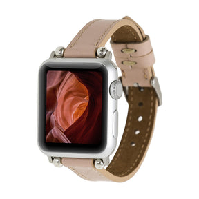 Nahthaftes Apple-Watch-Armband aus echtem Leder im Ferro-Stil