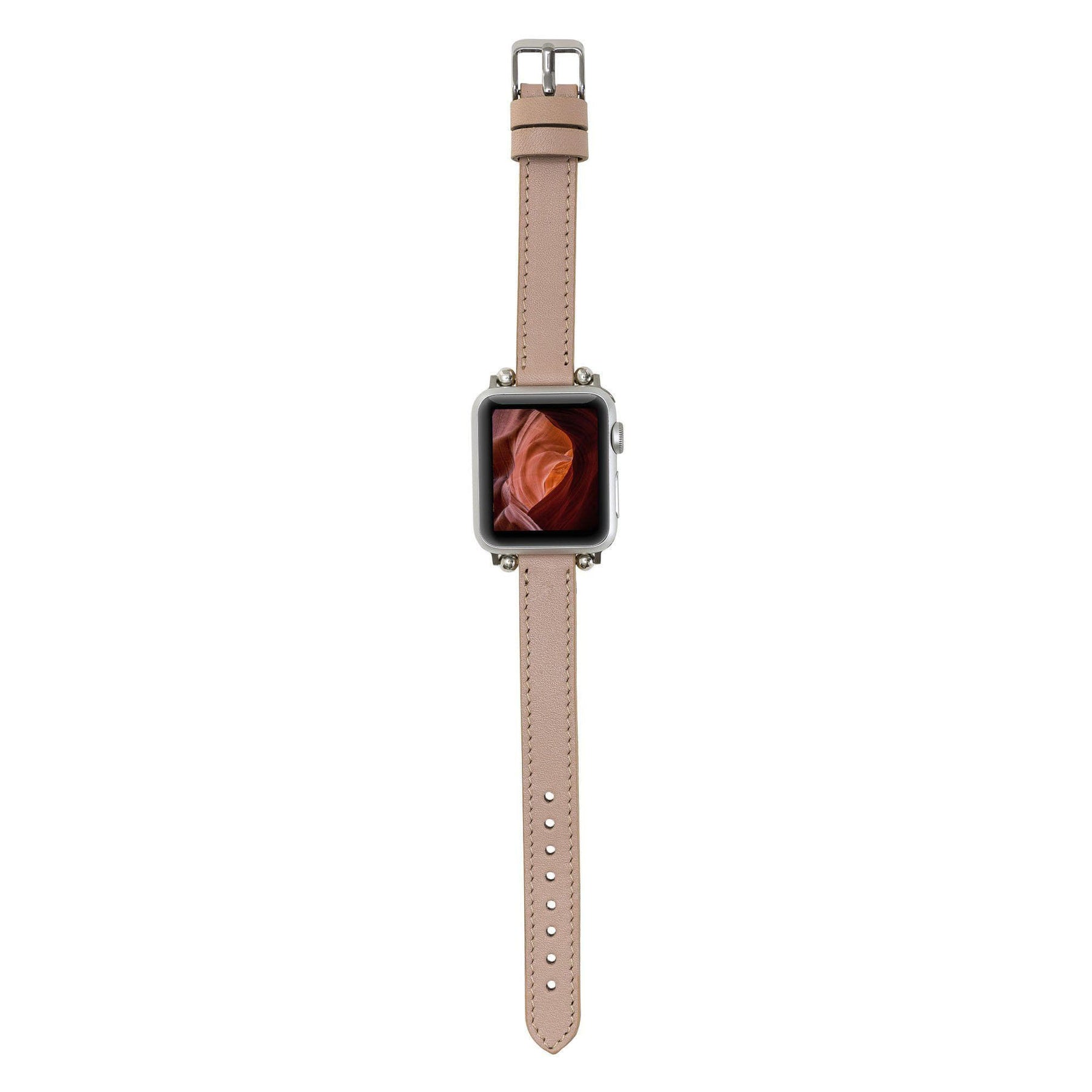 Nahthaftes Apple-Watch-Armband aus echtem Leder im Ferro-Stil