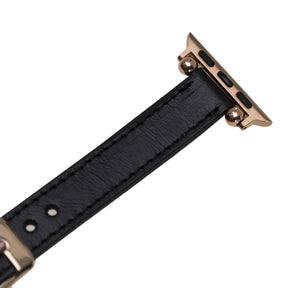 Nahthaftes Apple-Watch-Armband aus echtem Leder im Ferro-Stil