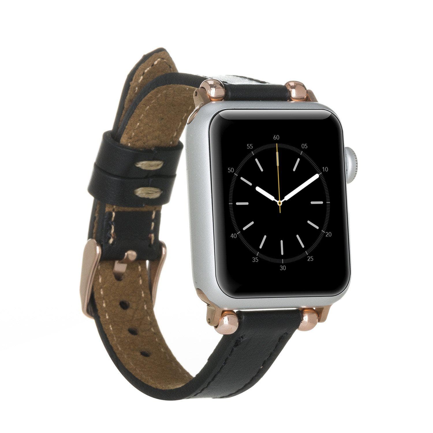 Nahthaftes Apple-Watch-Armband aus echtem Leder im Ferro-Stil
