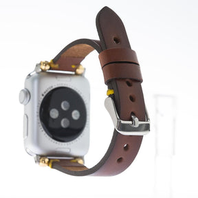 Nahthaftes Apple-Watch-Armband aus echtem Leder im Ferro-Stil