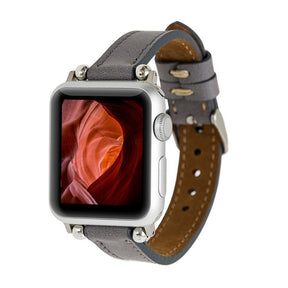 Nahthaftes Apple-Watch-Armband aus echtem Leder im Ferro-Stil