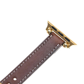 Nahthaftes Apple-Watch-Armband aus echtem Leder im Ferro-Stil