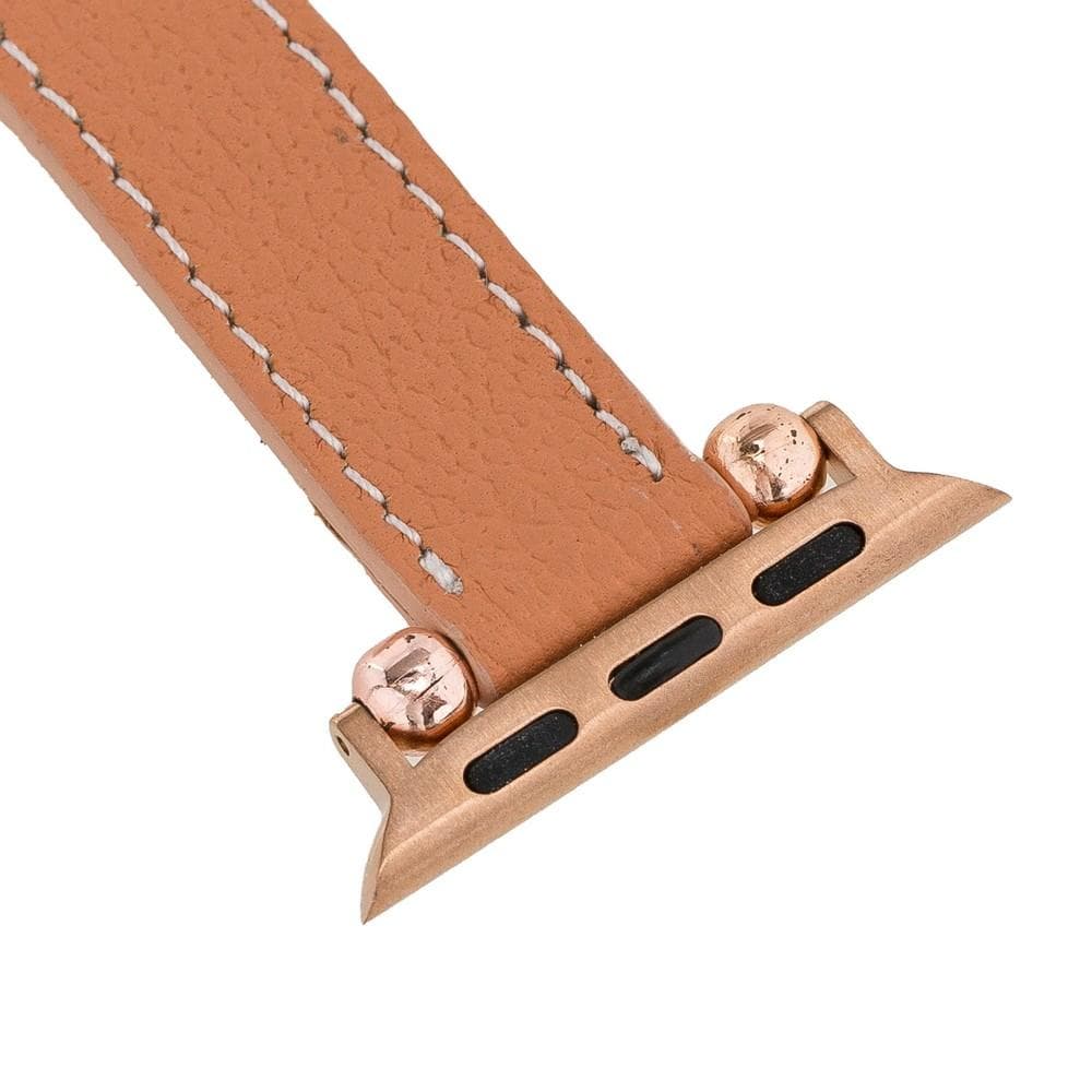 Nahthaftes Apple-Watch-Armband aus echtem Leder im Ferro-Stil