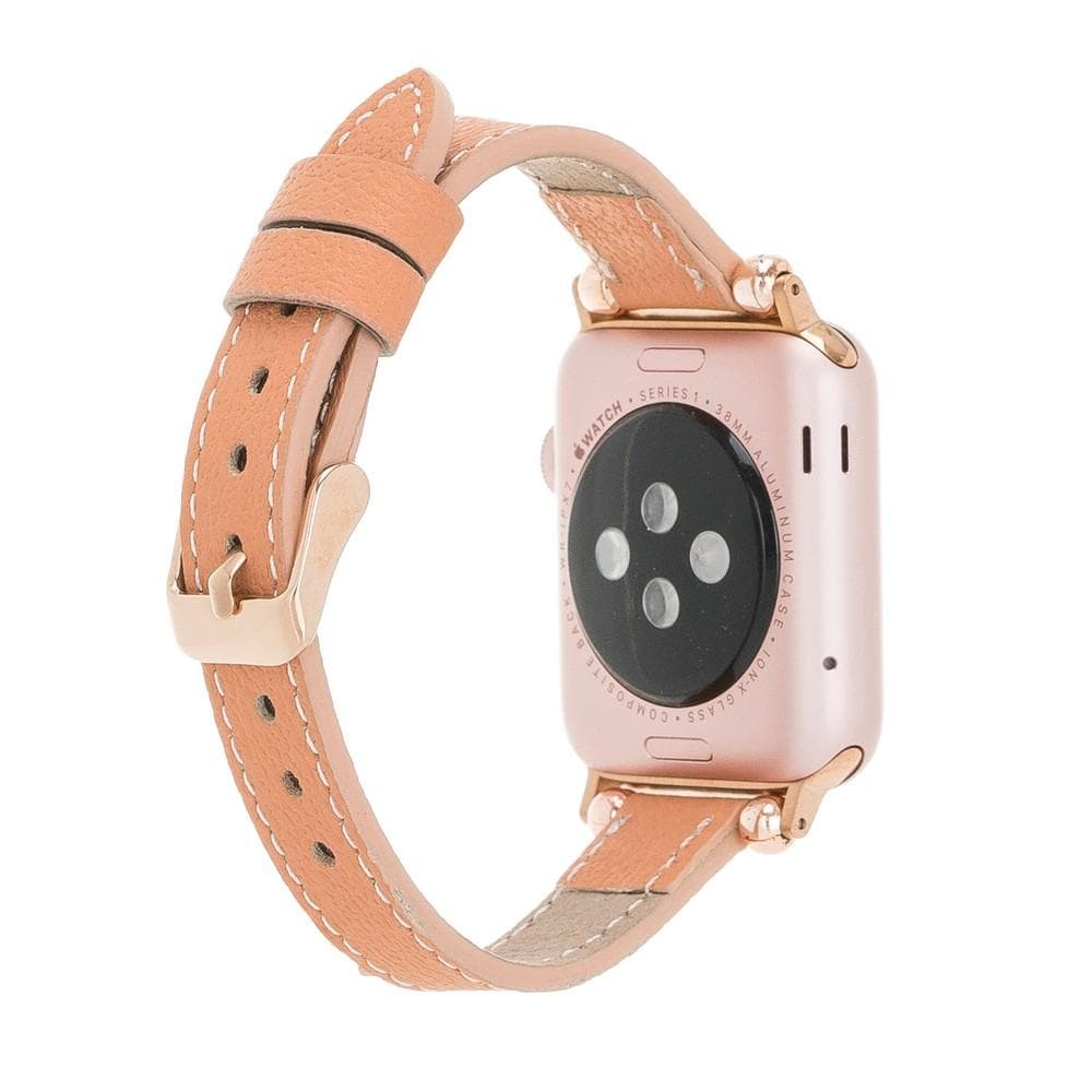 Nahthaftes Apple-Watch-Armband aus echtem Leder im Ferro-Stil