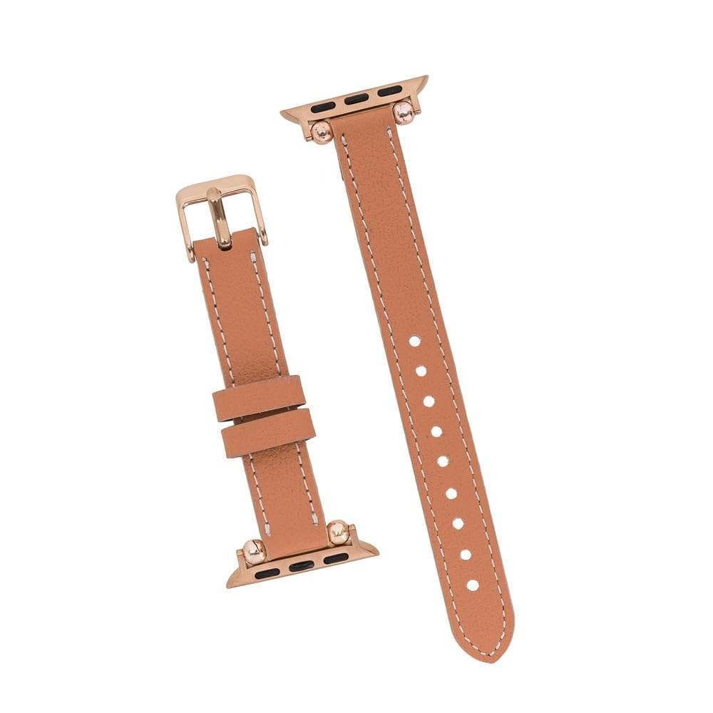 Nahthaftes Apple-Watch-Armband aus echtem Leder im Ferro-Stil