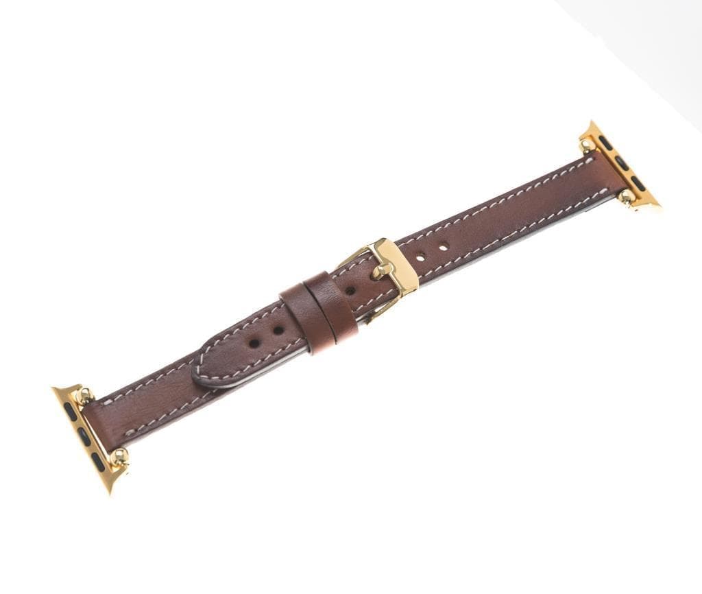 Nahthaftes Apple-Watch-Armband aus echtem Leder im Ferro-Stil