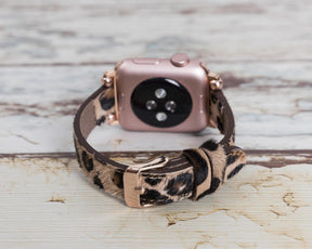 Nahthaftes Apple-Watch-Armband aus echtem Leder im Ferro-Stil