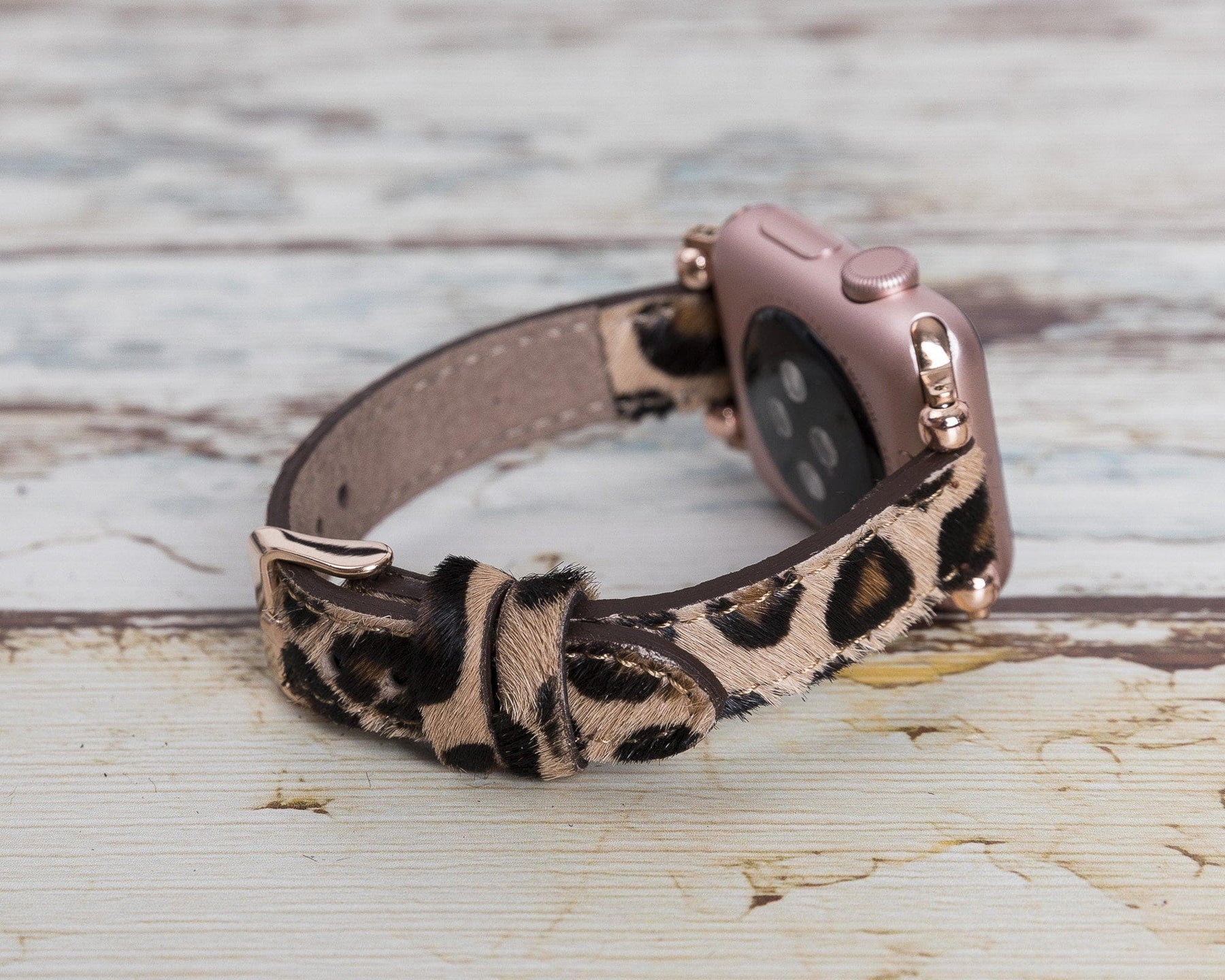 Nahthaftes Apple-Watch-Armband aus echtem Leder im Ferro-Stil