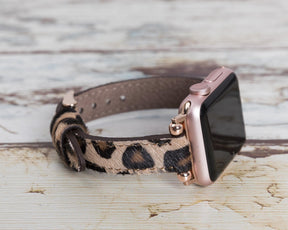Nahthaftes Apple-Watch-Armband aus echtem Leder im Ferro-Stil