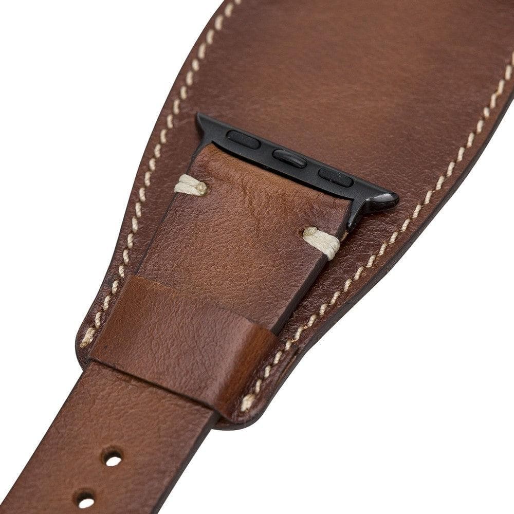 Apple Watch-Armband aus echtem Leder im Pulsar-Manschettenstil