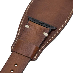 Apple Watch-Armband aus echtem Leder im Pulsar-Manschettenstil