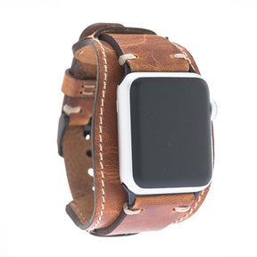 Apple Watch-Armband aus echtem Leder im Pulsar-Manschettenstil