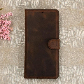 Magische abnehmbare Samsung-Brieftaschenhülle aus echtem Leder – MW