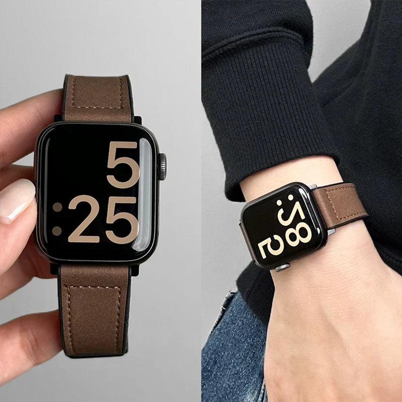 Verstelbaar leren horlogebandje voor een smartwatch