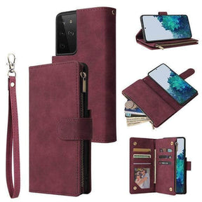 Kunstleren Telefoonhoesje Met Rits Voor Galaxy S21