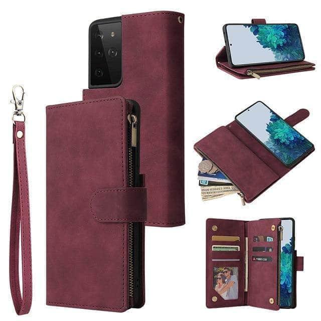 Kunstleren Telefoonhoesje Met Rits Voor Galaxy S21